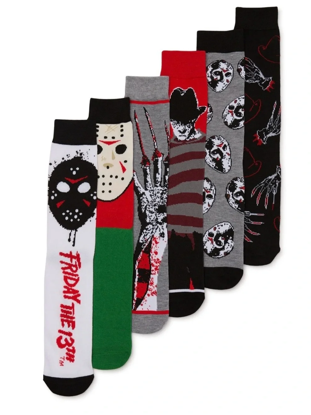 Freddy Vs Jason Crew Socks, 6-Pack